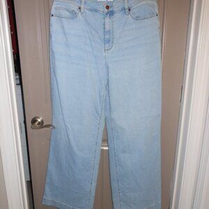 NWT Womens Wide Leg Denim Jeans, Lands End, Size 16